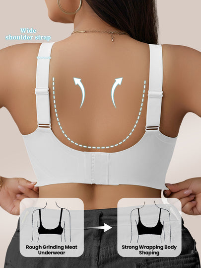 NudeFit 2 pièces Soutien-gorge sans couture à rayures en gelée pour femmes grandes tailles, doux et sans fil. Soulève et met en valeur la poitrine, avec coussinets amovibles