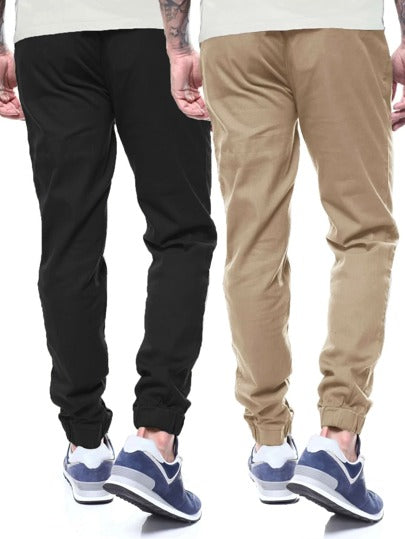 Manfinity Homme Pantalon cargo long avec taille à cordon et poches en biais, pour sortir. Cadeau pour mari ou petit-ami, automne