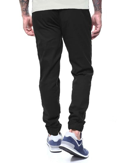 Manfinity Homme Pantalon cargo long avec taille à cordon et poches en biais, pour sortir. Cadeau pour mari ou petit-ami, automne