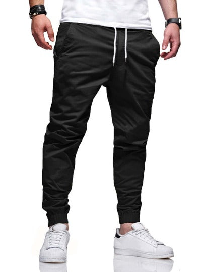Manfinity Homme Pantalon cargo long avec taille à cordon et poches en biais, pour sortir. Cadeau pour mari ou petit-ami, automne
