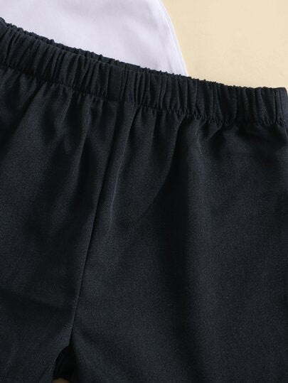 Chemise À Blocs De Couleur Et Short Pour Jeune Garçon