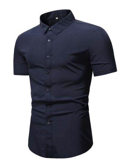Calvornis Chemise boutonnée unie pour hommes, formelle, cérémonie