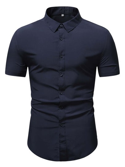 Calvornis Chemise boutonnée unie pour hommes, formelle, cérémonie
