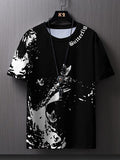 Manfinity Roughcore T-shirt homme avec imprimé papillon et éclaboussures d'encre, style années 2000