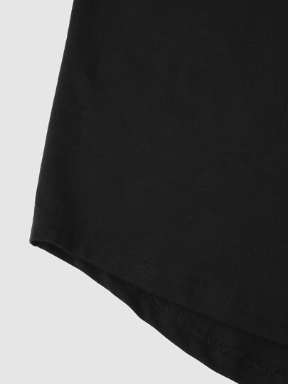 Manfinity Homme T-shirt graphique à motif lettrage pour hommes, manches longues, automne