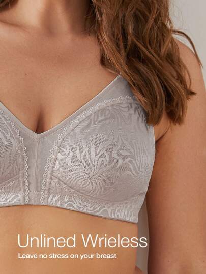 Soutien-gorge sans armatures grande taille - Soutien-gorge confortable à coupe complète avec bretelles larges, idéal pour un port quotidien