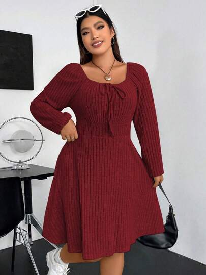 Vionelle Robe à manches lanternes avec nœud frontal pour le Nouvel An