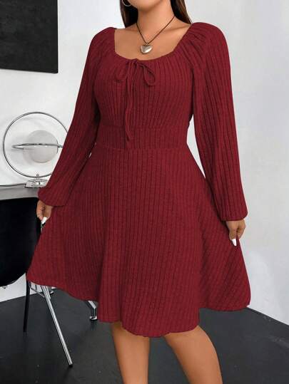 Vionelle Robe à manches lanternes avec nœud frontal pour le Nouvel An