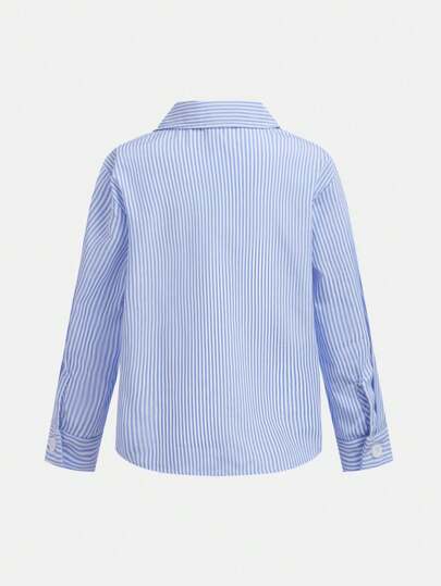 Jeune Garçon À Rayures À Nœud Chemise & Thermique Veste Sans Manches