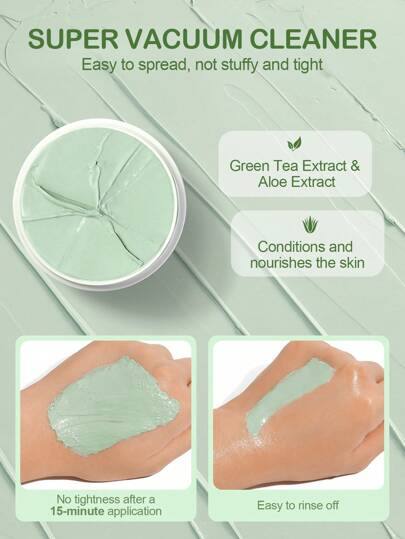 Masque de nettoyage profond à l'argile de thé vert SlowSunday, soins de la peau, masque facial, masque à l'argile, élimine les points noirs, contrôle du sébum, éclaircissant, resserre les pores, améliore le teint, K Beauty, idéal pour les fêtes, convient