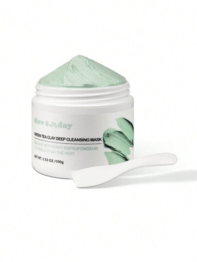 Masque de nettoyage profond à l'argile de thé vert SlowSunday, soins de la peau, masque facial, masque à l'argile, élimine les points noirs, contrôle du sébum, éclaircissant, resserre les pores, améliore le teint, K Beauty, idéal pour les fêtes, convient