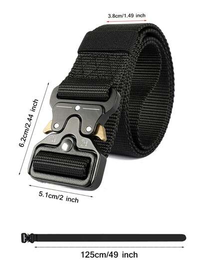 1 pièce Ceinture pour hommes Ceinture de chasse extérieure Ceinture multifonction en nylon et canevas tissée Ceintures de pantalon Boucle en plastique à dégagement rapide Ceinture élastique