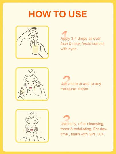 Sérum à la vitamine C éclatant SlowSunday, hydratation profonde, illumine la peau, uniformise le teint, améliore le teint terne, antioxydant, lisse les ridules, minimise les pores, primer lissant et floutant, convient pour l'été & l'automne, Y2K, Hallowee