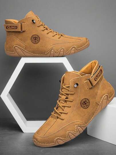 Bottes de cheville pour hommes OUHO Édition exclusive, cousues à la main, motif poulpe, bottes d'équitation montantes pour hommes