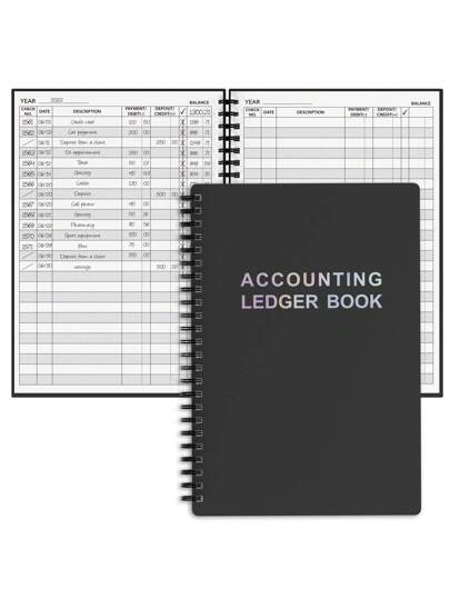 Livre de comptabilité - Registre de chèques A5 pour les petites entreprises & usage personnel, livre de comptes pour le suivi de l'argent, des dépenses, des dépôts & du solde, 5,8" X 8,6" Fournitures scolaires de rentrée