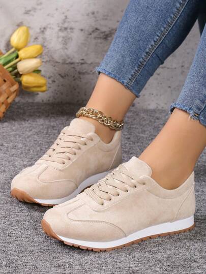 Chaussures décontractées légères beige pour femmes, baskets pour femmes