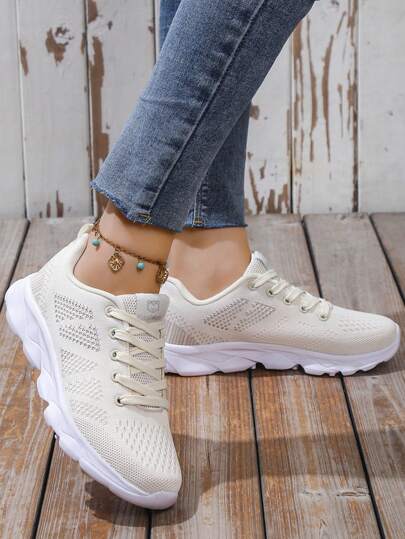 2025 Baskets d'automne pour femmes, chaussures de course sur route respirantes à lacets et rayées pour femmes