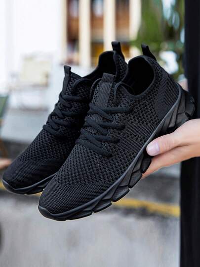 DaoLxi Chaussures pour hommes Gym Tennis Athlétique Maille Mode Baskets Léger Sports Entraînement Course Confortable Chaussures Noires, Chaussures pour hommes Saint-Valentin