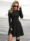 Siren Gaze Robe-pull En Tricot Côtelé À Manches Longues
