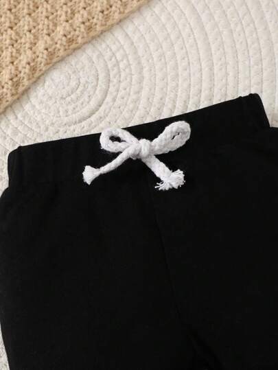 Vintaside Kids Ensemble bébé garçon avec body à manches longues imprimé lettres, pantalon et bonnet, automne