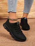 Chaussures de sport pour femmes, baskets en tissu tricoté avec laçage à l'avant, bordure en maille respirante, convient pour les sports en extérieur