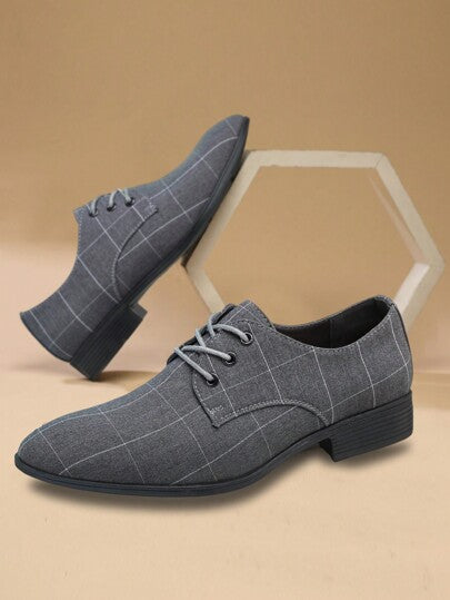 Chaussures De Ville Pour Hommes Avec Lacets Et Découpes, Chaussures De Ville Élégantes Grises Pour Les Occasions Formelles