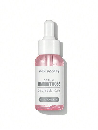 Sérum Rose Éclatant SlowSunday, Hydratation Profonde, Éclaircit la Peau, Uniformise le Teint, Améliore la Teint Terne, Parfait comme Base Hydratante, Base Lissante et Floutante Minimisant les Pores, Convient pour l'Été & l'Automne, Y2K, Idéal pour les Fêt