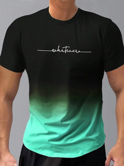 Manfinity Homme T-shirt À Manches Courtes À Lettres Imprimées En Tie-dye Pour Hommes