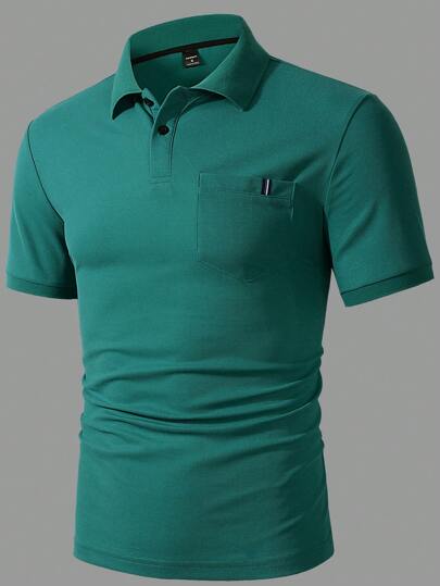 Manfinity Homme Chemise polo à manches courtes pour hommes, formelle