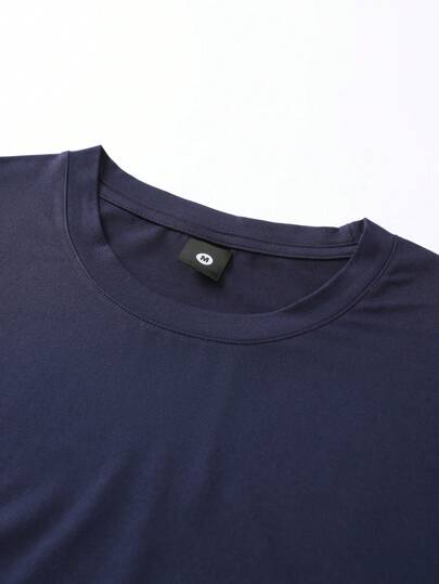 5 pièces/paquet T-shirts à manches courtes d'été de coupe régulière pour hommes, tops légers décontractés de sport de couleur unie