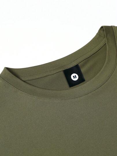5 pièces/paquet T-shirts à manches courtes d'été de coupe régulière pour hommes, tops légers décontractés de sport de couleur unie