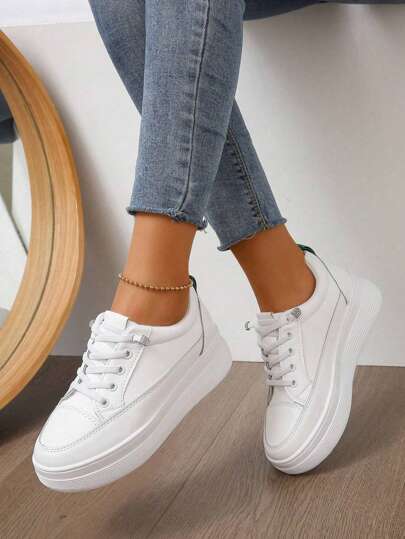 Chaussures de skate à bout rond pour femmes, chaussures de course de sport outdoor, baskets de sport à plateforme et semelle épaisse