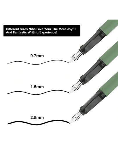 1 set stylo de calligraphie - 3 tailles de pointe différentes et 18 cartouches d'encre variées, pour pratiquer la calligraphie, l'écriture, la correspondance, la signature - 1 set complet et facile à apprendre pour les débutants retournant à l'école