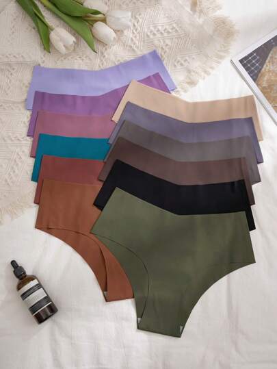 Snug Zone 12 Pièces De Sous-vêtements Triangulaires Confortables Sans Couture De Couleur Unie