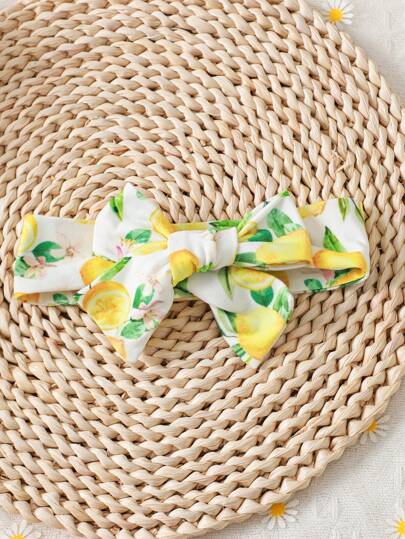 Vintaside Kids Ensemble de 3 pièces pour bébé fille, combinaison d'été décontractée avec boutons et garniture à volants, jupe à imprimé citron et bandeau