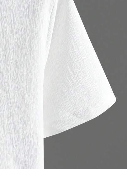 Manfinity Homme Chemise à manches courtes à demi-boutonnage pour hommes, coupe slim, unie blanche, décontractée et formelle