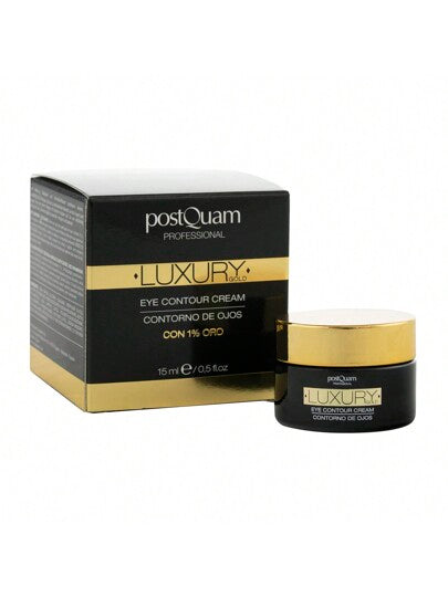 PostQuam Crème contour des yeux luxueuse à l'or 24 carats pour femme avec paillettes d'or - Crème contour des yeux hydratante anti-âge aux actifs raffermissants et tenseurs - Réduit visiblement les signes de fatigue, les cernes et les poches - 15 ml - Liv