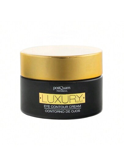 PostQuam Crème contour des yeux luxueuse à l'or 24 carats pour femme avec paillettes d'or - Crème contour des yeux hydratante anti-âge aux actifs raffermissants et tenseurs - Réduit visiblement les signes de fatigue, les cernes et les poches - 15 ml - Liv