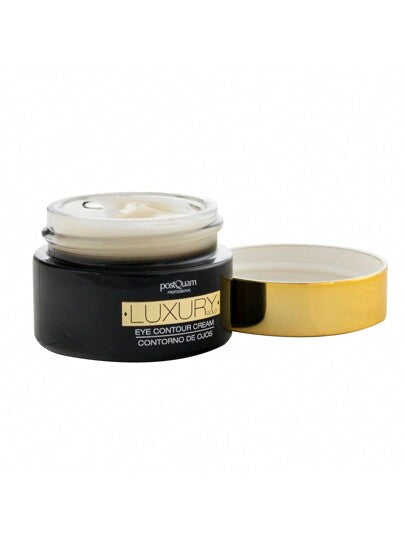 PostQuam Crème contour des yeux luxueuse à l'or 24 carats pour femme avec paillettes d'or - Crème contour des yeux hydratante anti-âge aux actifs raffermissants et tenseurs - Réduit visiblement les signes de fatigue, les cernes et les poches - 15 ml - Liv
