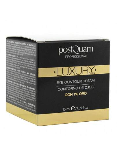 PostQuam Crème contour des yeux luxueuse à l'or 24 carats pour femme avec paillettes d'or - Crème contour des yeux hydratante anti-âge aux actifs raffermissants et tenseurs - Réduit visiblement les signes de fatigue, les cernes et les poches - 15 ml - Liv