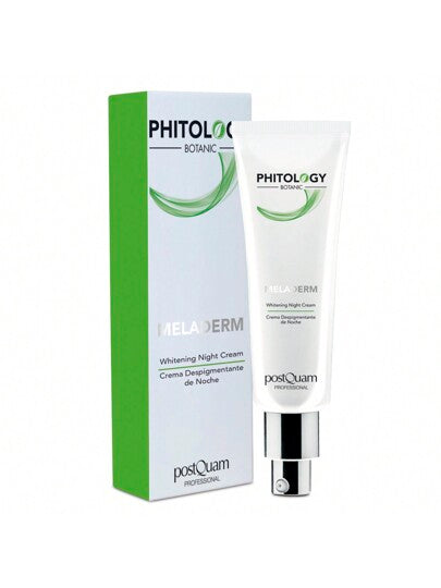 PostQuam Phitology Meladerm Crème de Nuit Anti-Âge et Dépigmentante pour Femme - Soin Visage Anti-Imperfections aux Ingrédients Naturels et à la Vitamine E - Réduit les Taches et les Rides et Améliore l'Hydratation - Efficacité prouvée à 85% - 50 ml - Liv