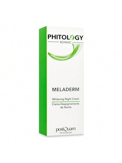 PostQuam Phitology Meladerm Crème de Nuit Anti-Âge et Dépigmentante pour Femme - Soin Visage Anti-Imperfections aux Ingrédients Naturels et à la Vitamine E - Réduit les Taches et les Rides et Améliore l'Hydratation - Efficacité prouvée à 85% - 50 ml - Liv