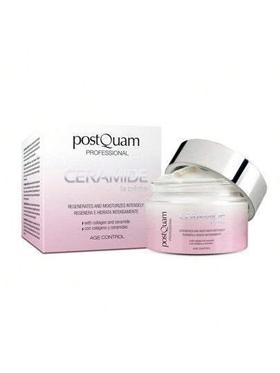 PostQuam Crème de jour anti-âge Céramide pour femme - Hydratante et raffermissante au collagène hydrolysé - Régénère la barrière cutanée naturelle - Lisse les rides et ridules d'expression - Au beurre de murumuru et à l'huile de tournesol - Tous types de