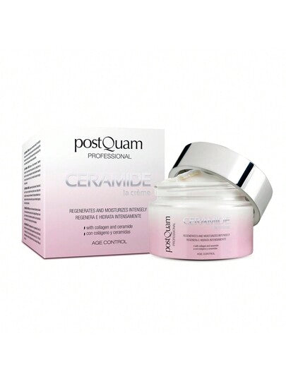 PostQuam Crème de jour anti-âge Céramide pour femme - Hydratante et raffermissante au collagène hydrolysé - Régénère la barrière cutanée naturelle - Lisse les rides et ridules d'expression - Au beurre de murumuru et à l'huile de tournesol - Tous types de