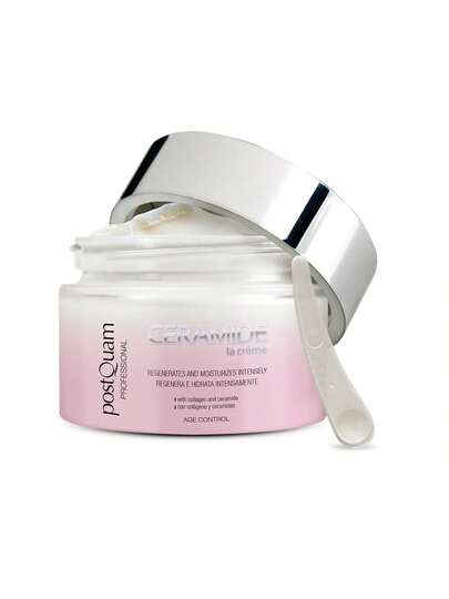 PostQuam Crème de jour anti-âge Céramide pour femme - Hydratante et raffermissante au collagène hydrolysé - Régénère la barrière cutanée naturelle - Lisse les rides et ridules d'expression - Au beurre de murumuru et à l'huile de tournesol - Tous types de