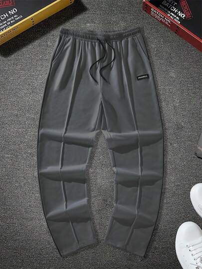 Manfinity Roghcode Pantalon de jogging ample pour hommes avec patchwork et cordon de serrage à la taille
