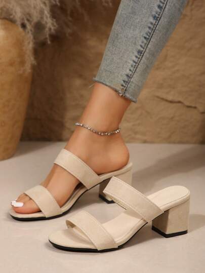 Nouvelles arrivées Mules à talons compensés épais pour femmes, chaussures à bout rond doré à enfiler, tenues printemps-été
