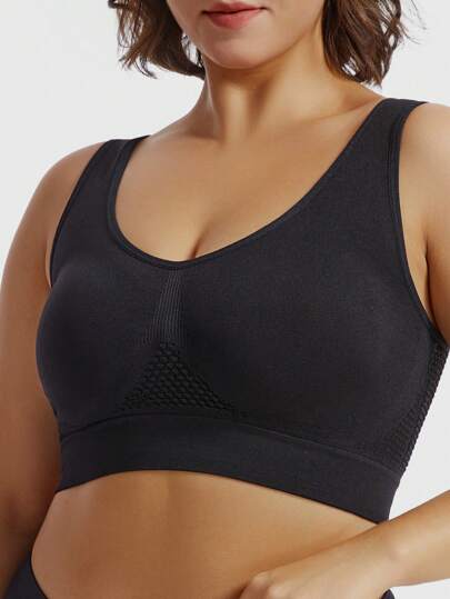 1 pièce Soutien-gorge sans armatures grande taille pour femmes, sans rembourrage, design au dos, bralette confortable [La taille est petite, veuillez commander une taille au-dessus]