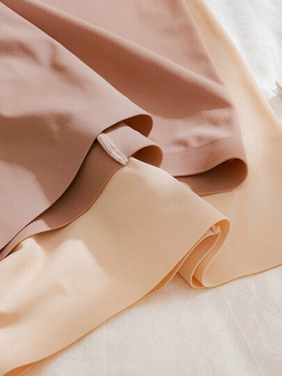 (4 pièces/paquet) Shorty femme sans couture en soie de glace à taille haute, anti-frottement, effet lift fesses et gainant ventre