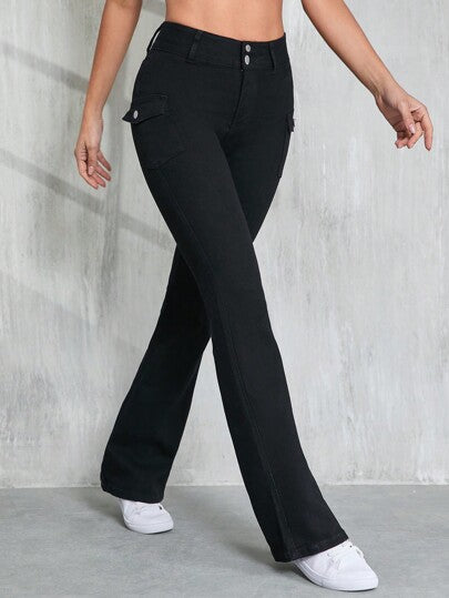 Tall Jeans femme décontractés noirs skinny stretch évasés, pantalon de travail, pantalon flare pour enseignante, pantalon de jogging, vêtements d'hiver, rentrée scolaire, style Y2K, pour femmes grandes